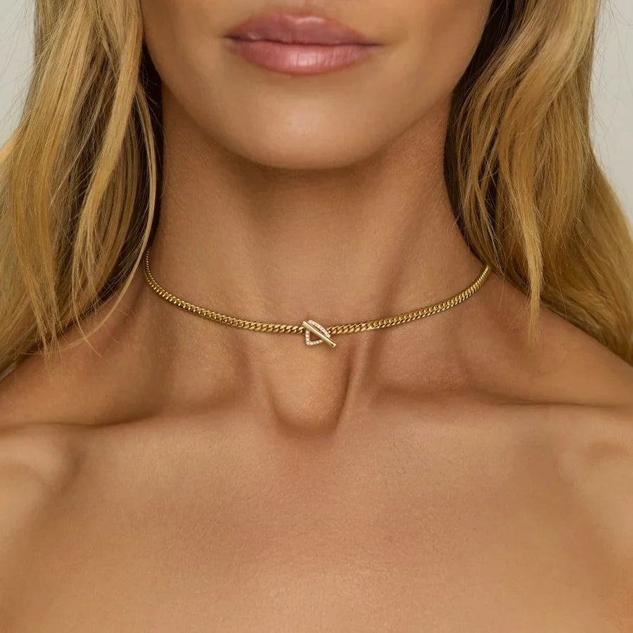 Pavé Diamond Mini Trillion Toggle Choker