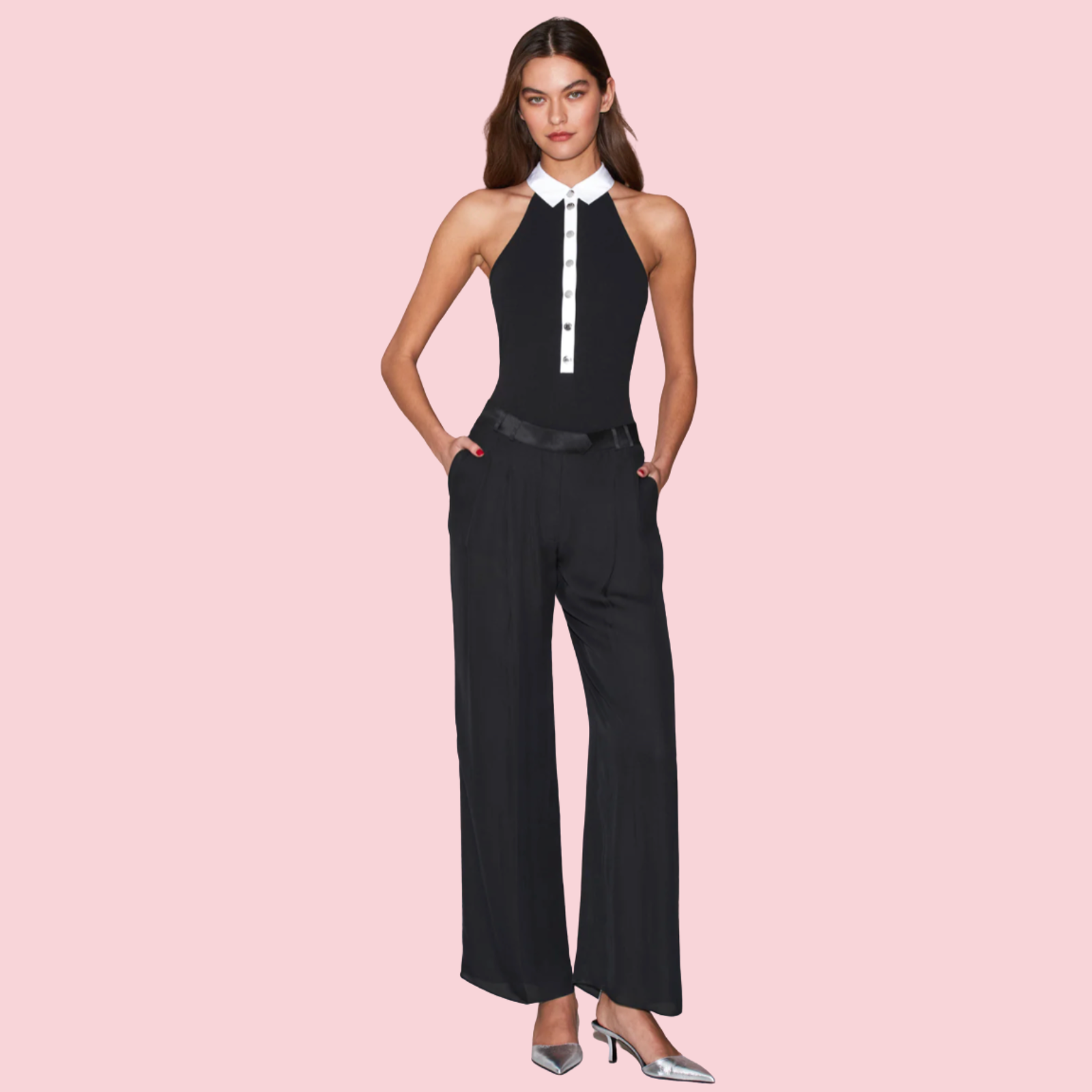 Silk Georgette Wide Leg Pants