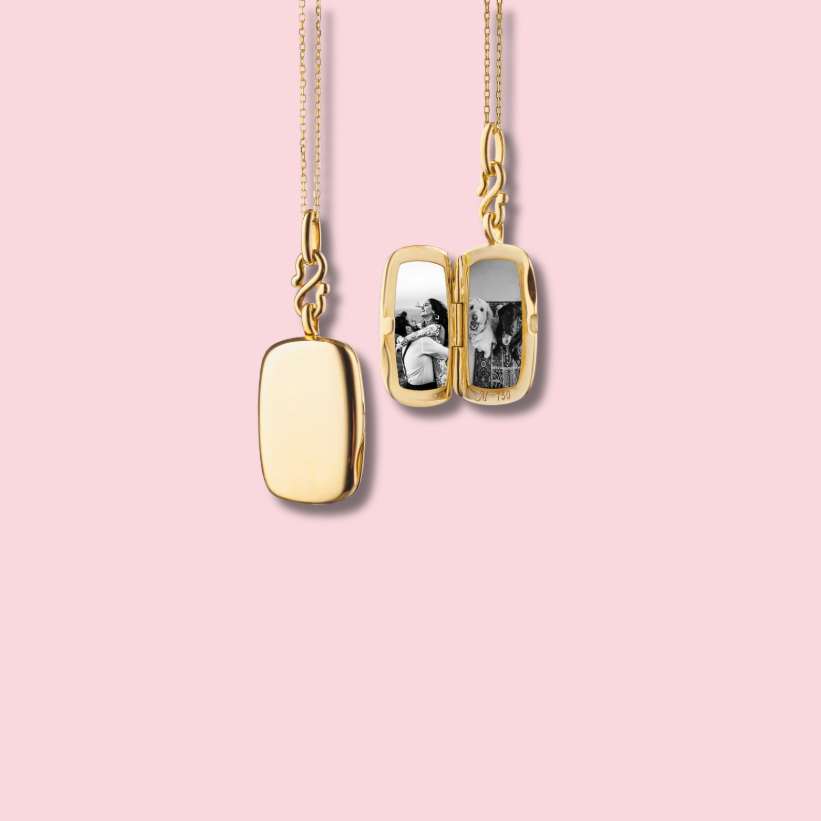 Slim "Britt" 18K Gold Locket Necklace