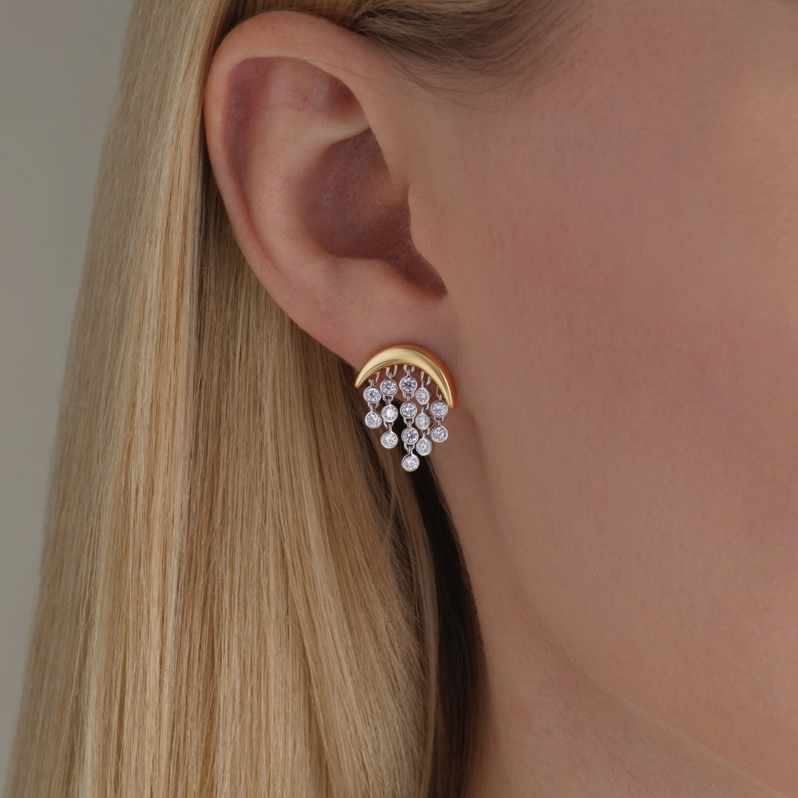 Baby Fringe Earrings, Diamond