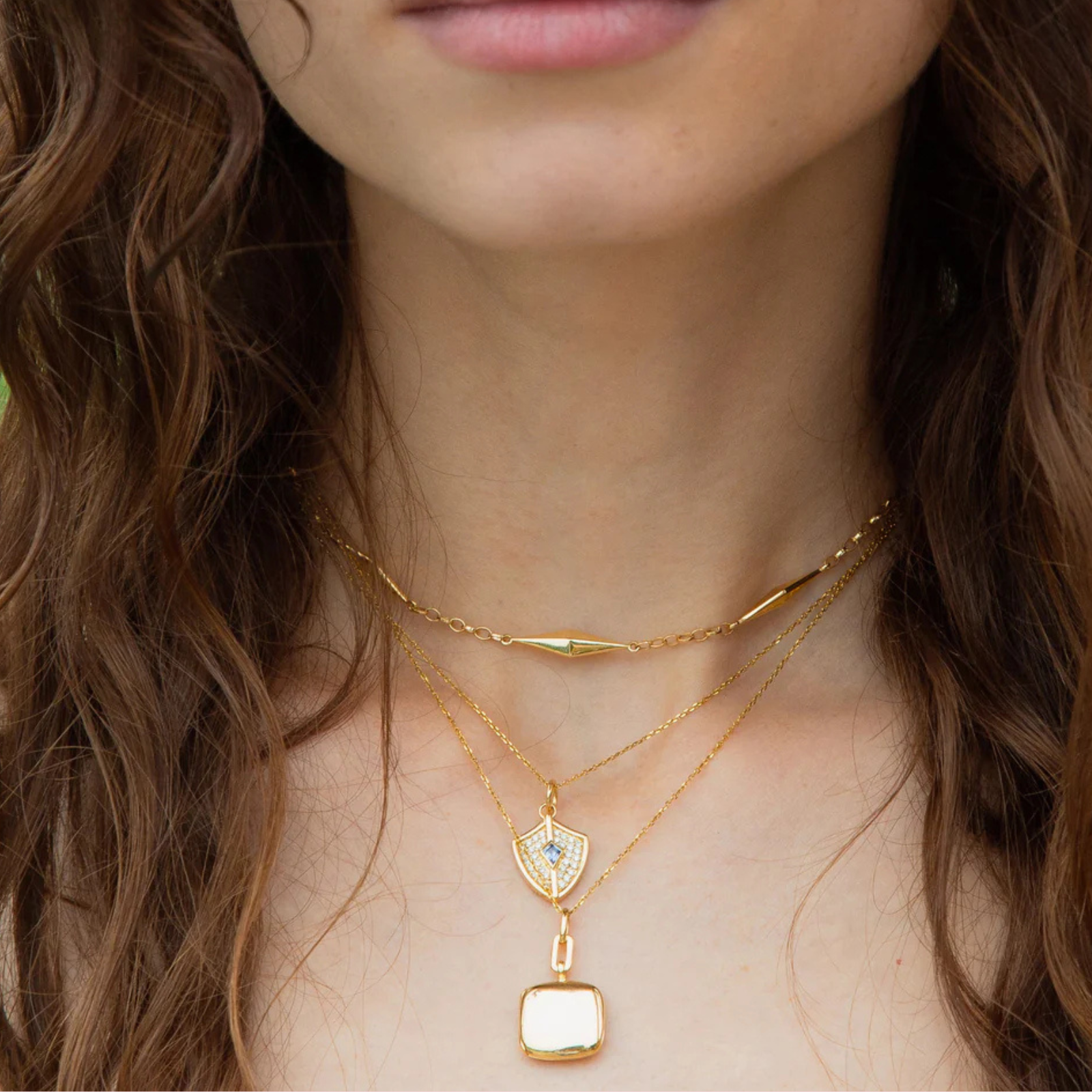 Slim "Viv" Gold Locket Necklace