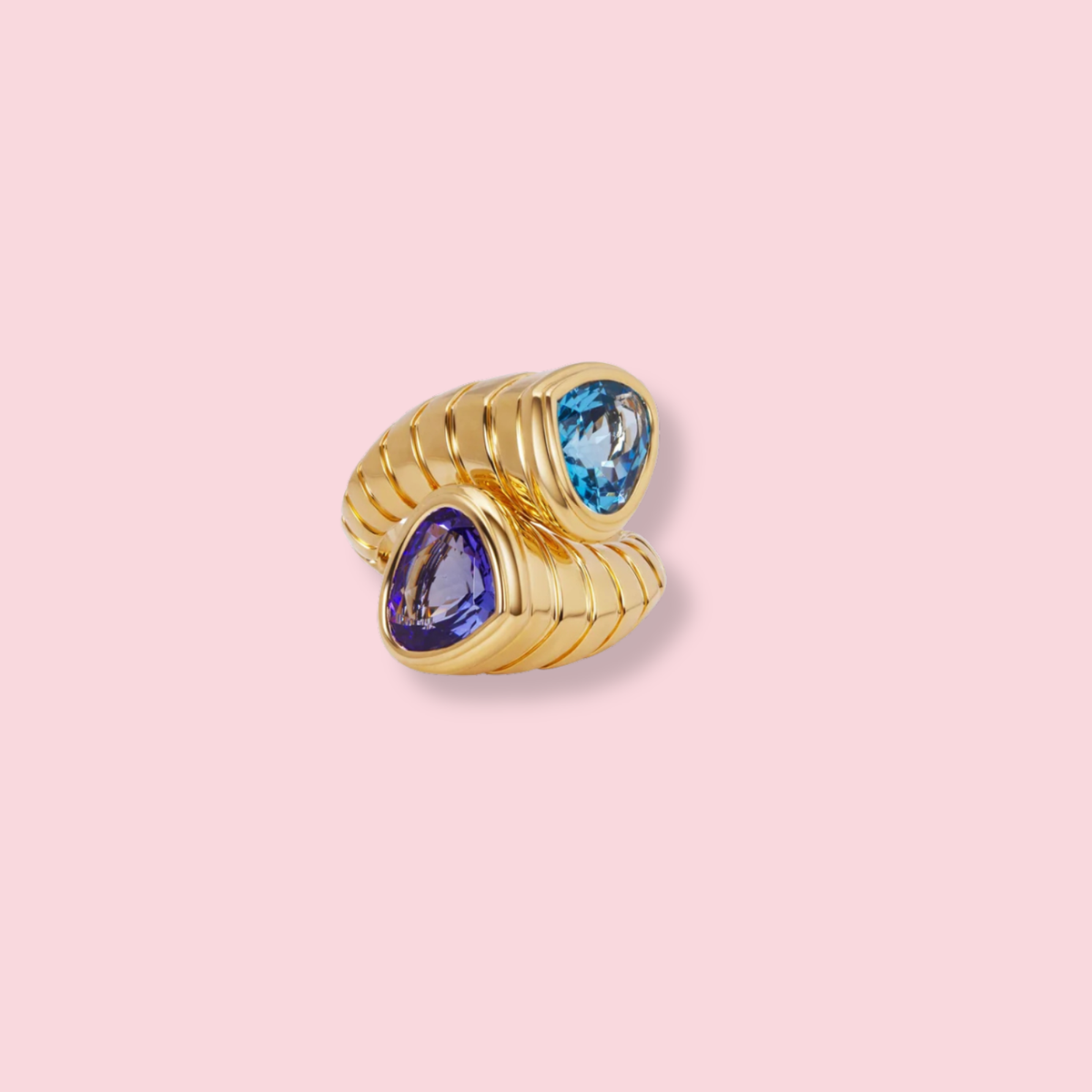 Toi et Moi Ring - Tanzanite & Blue Topaz