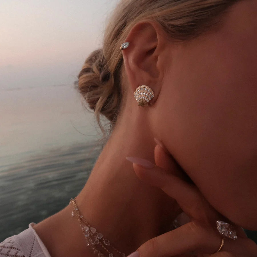 Diamond Shell Earrings