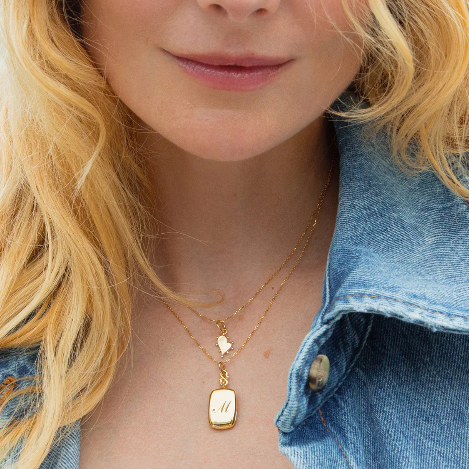 Slim "Britt" 18K Gold Locket Necklace