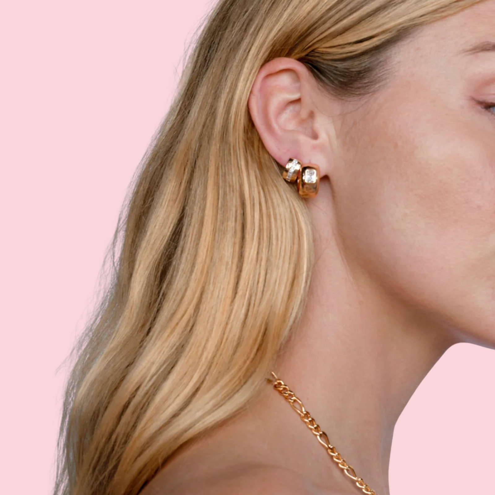 The Pave Stripe Monaco Huggies