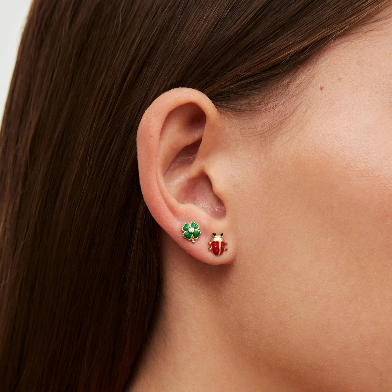 Nano Puce Coccinelle Earrings