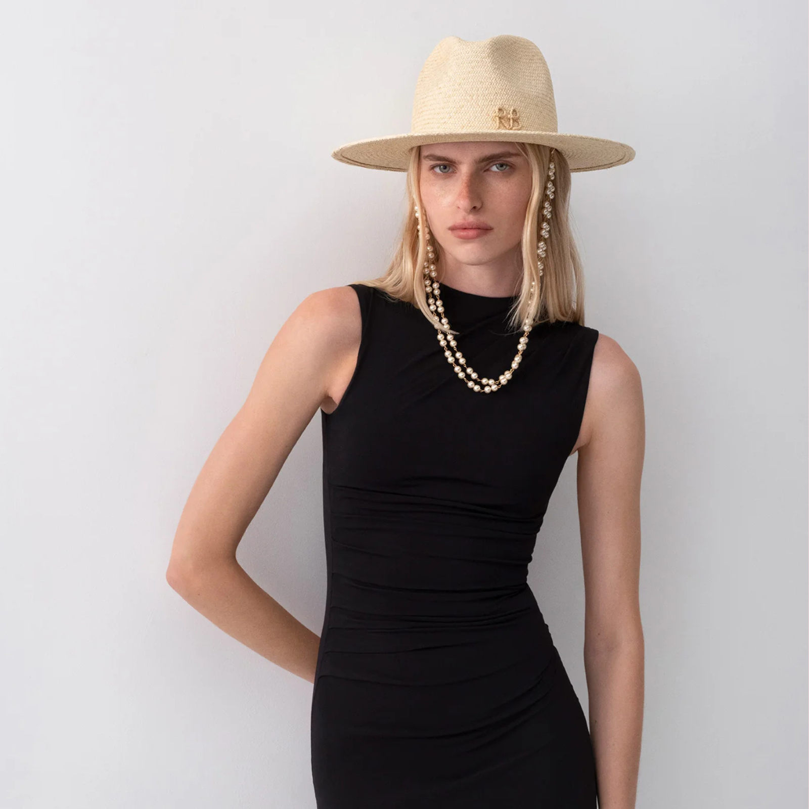 Double Chain Strap Fedora Hat