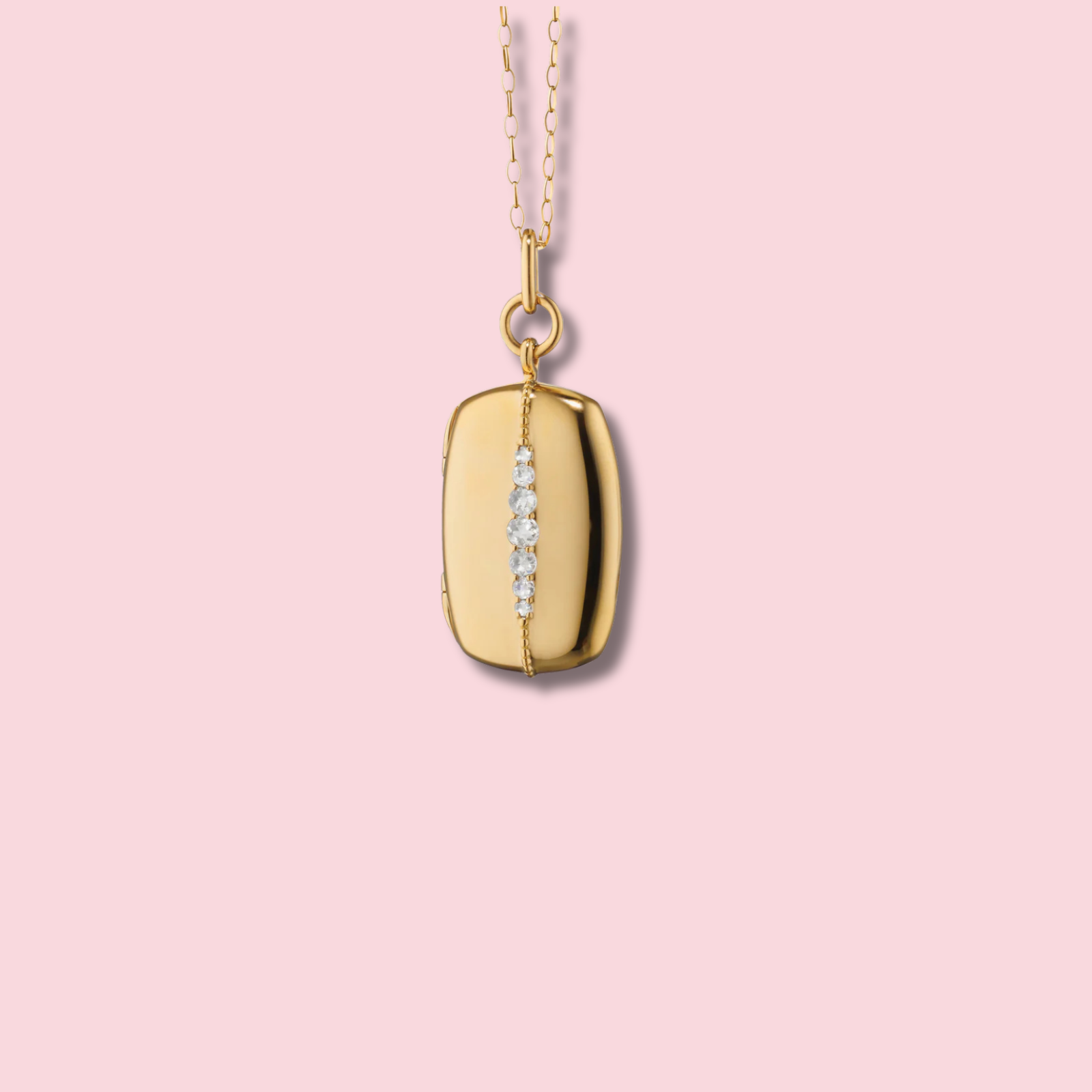 Slim Rectangle "Kate" 18K Gold Locket Necklace