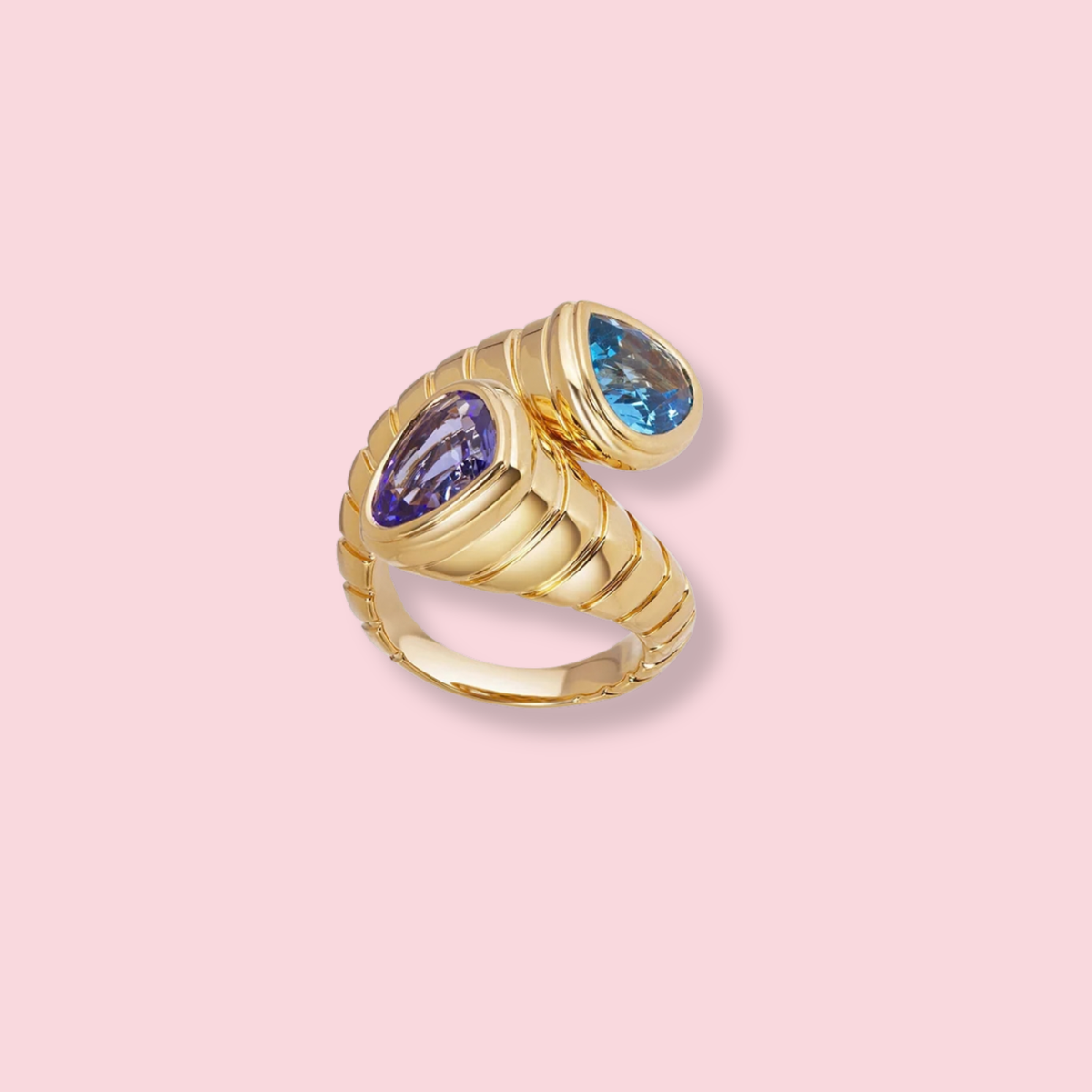 Toi et Moi Ring - Tanzanite & Blue Topaz