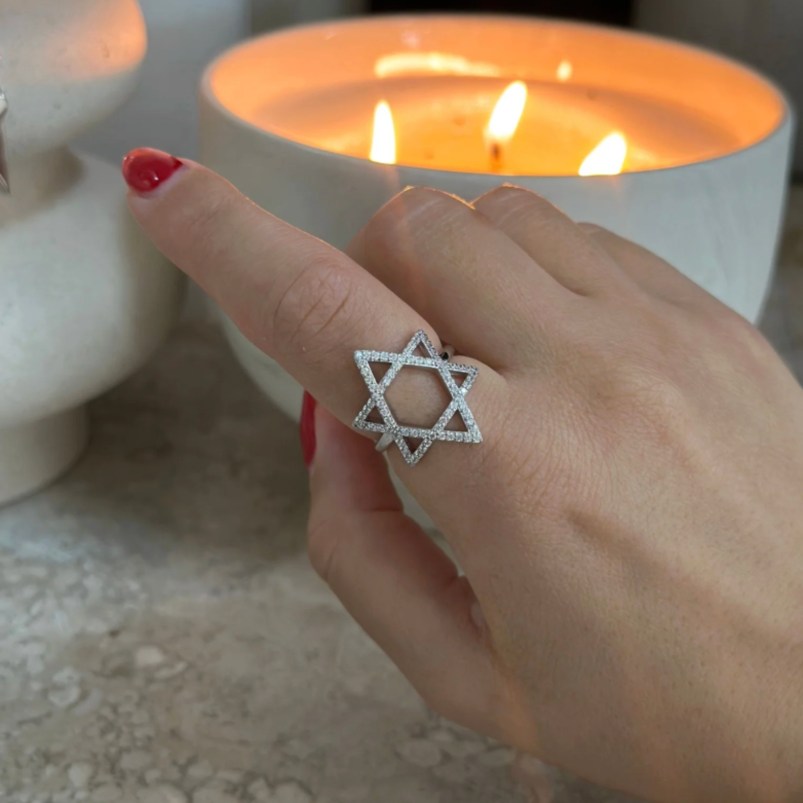 Star of David Ring Pave