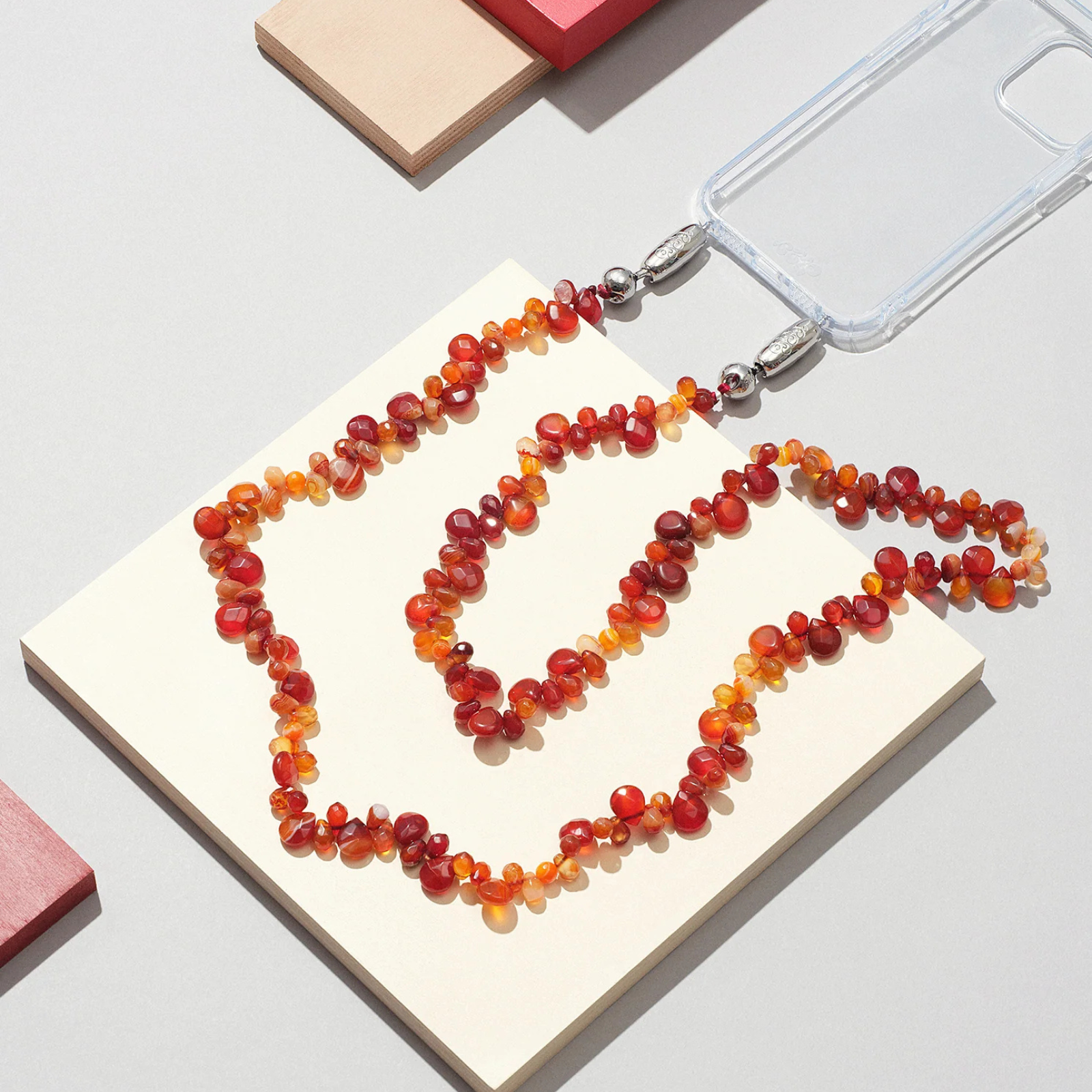 Faceted Gemstone Crossbody Red Agate