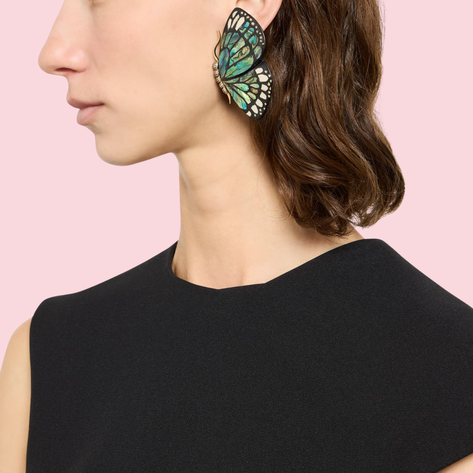 Butterfly Wing Marquetry Earrings