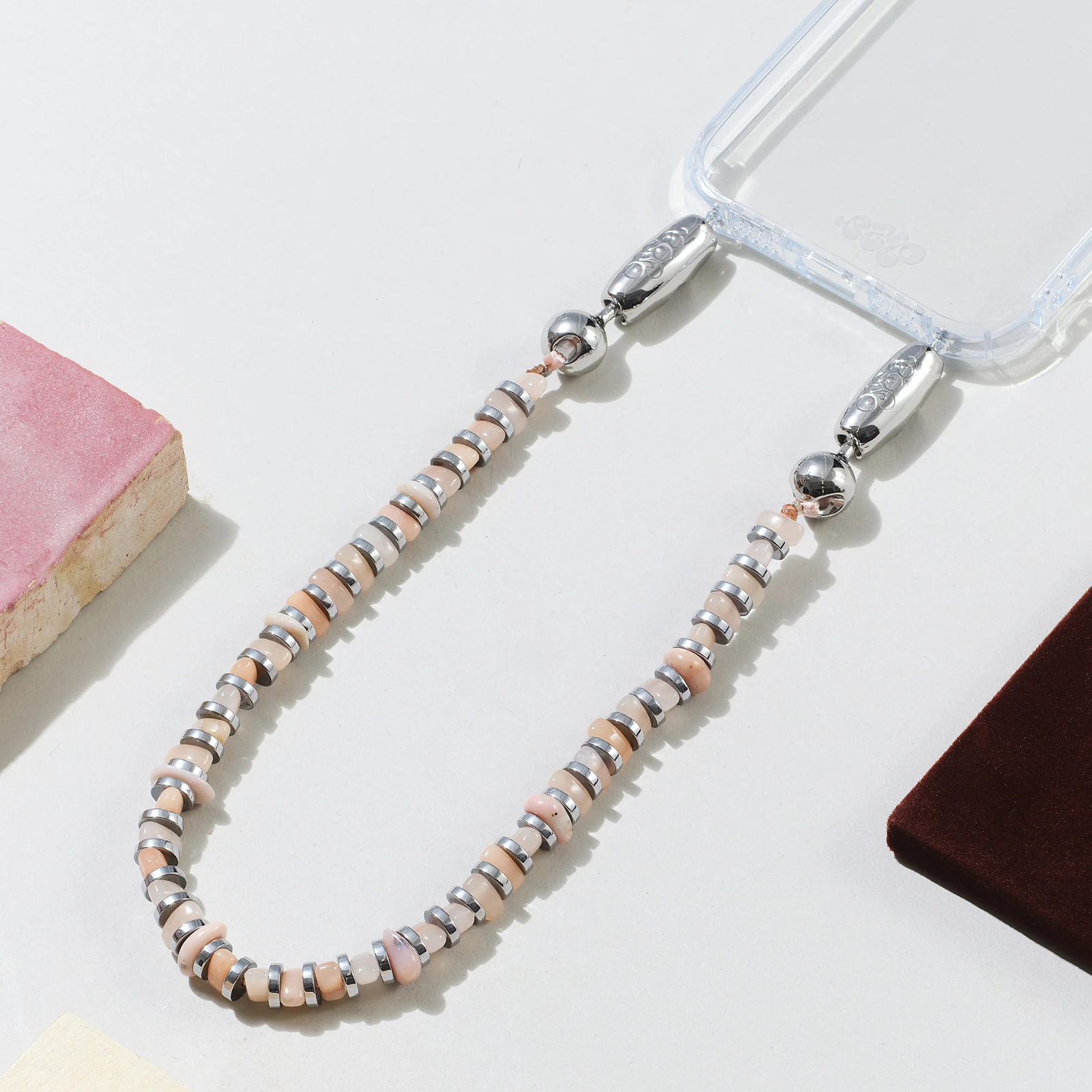 Linked Gemstone Wristlet Rose Quartz