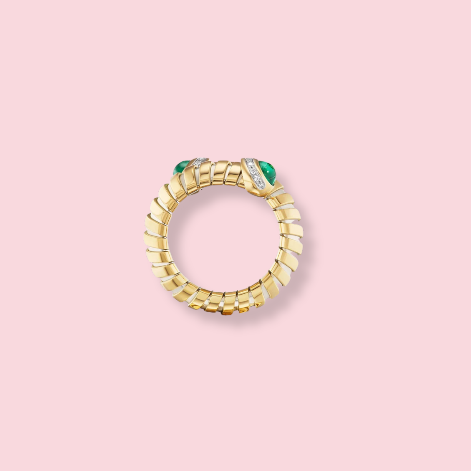 Trisolina Dolce Bypass Ring with Emeralds