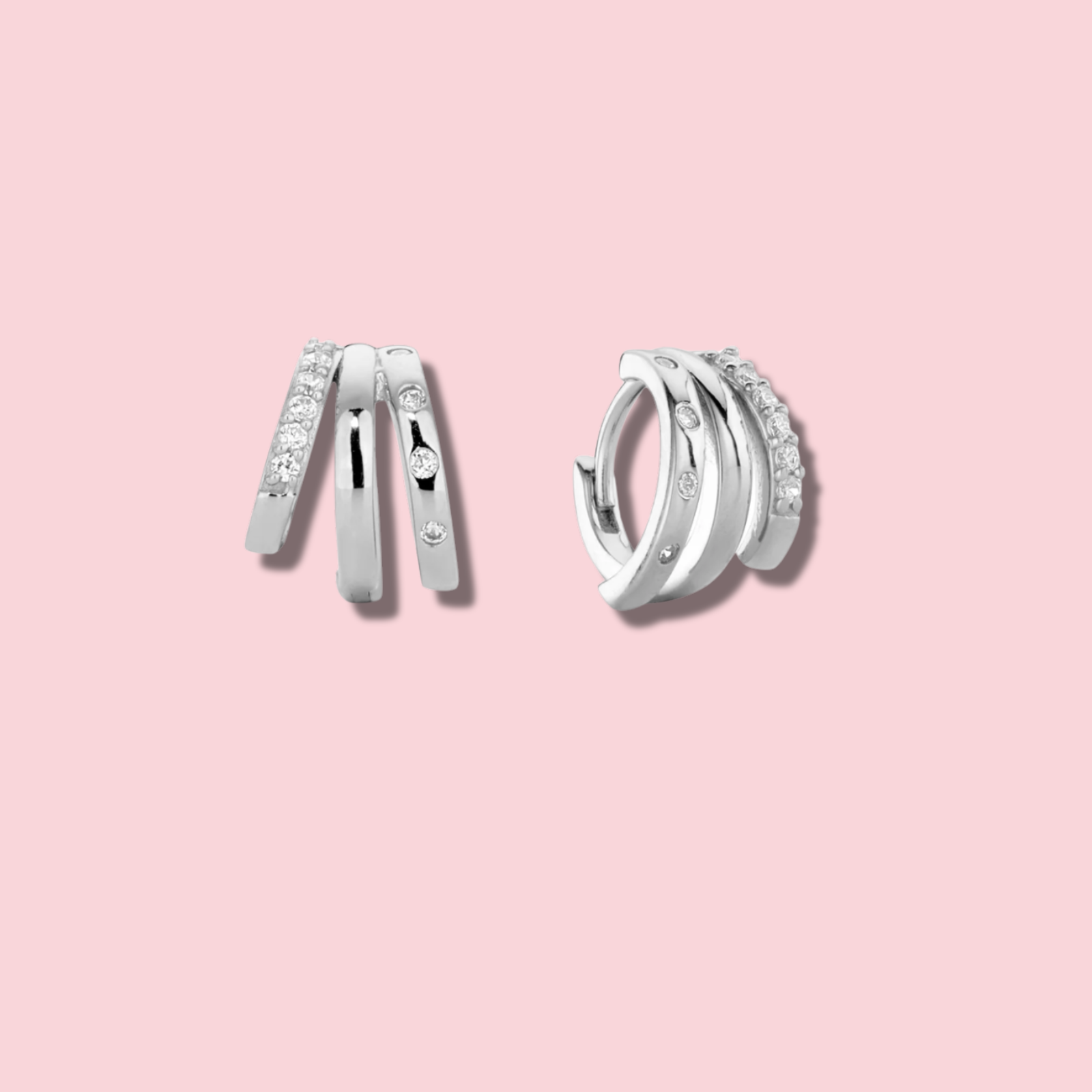 Trinity Hoop Huggies Earring