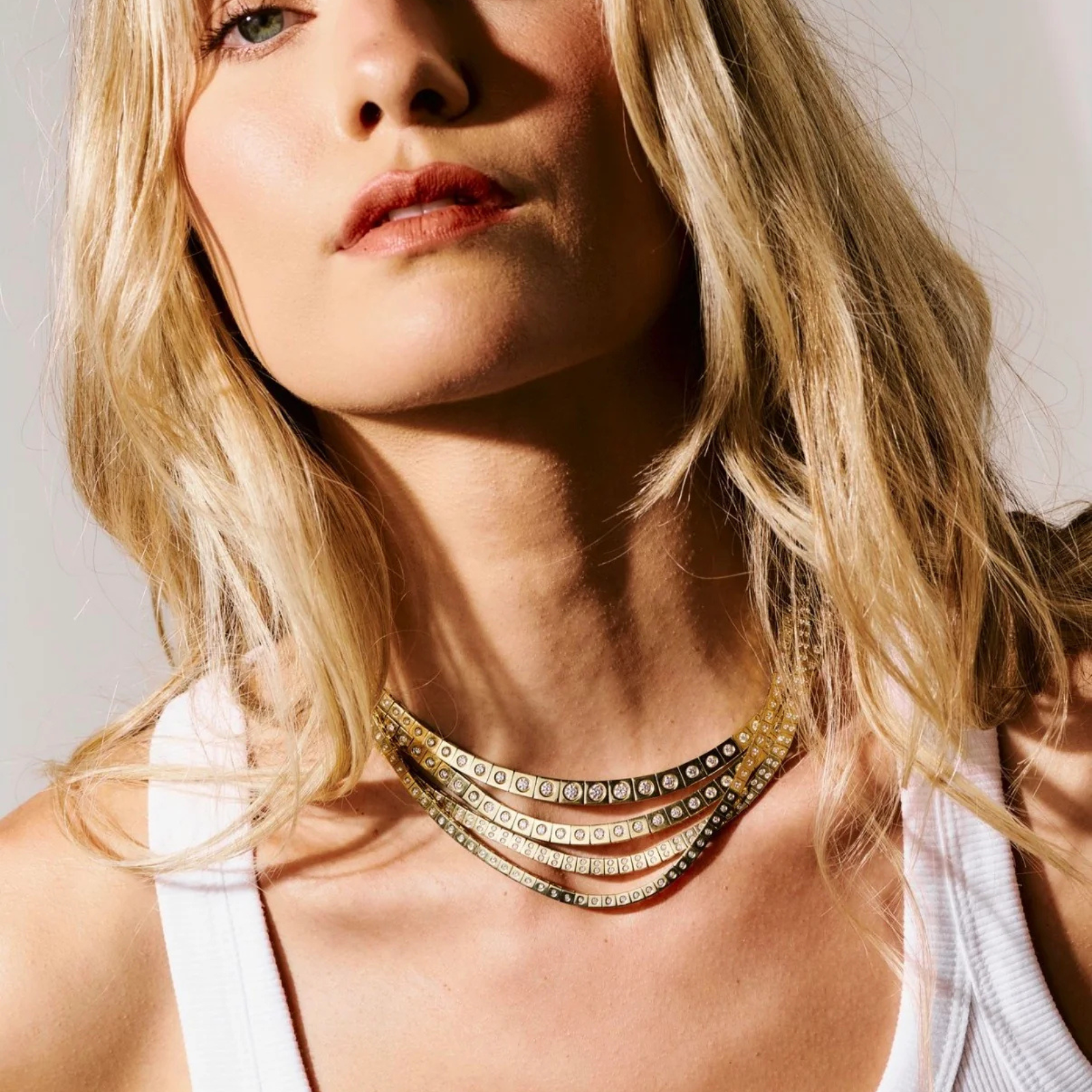 LEGGO Double Diamond Tennis Necklace