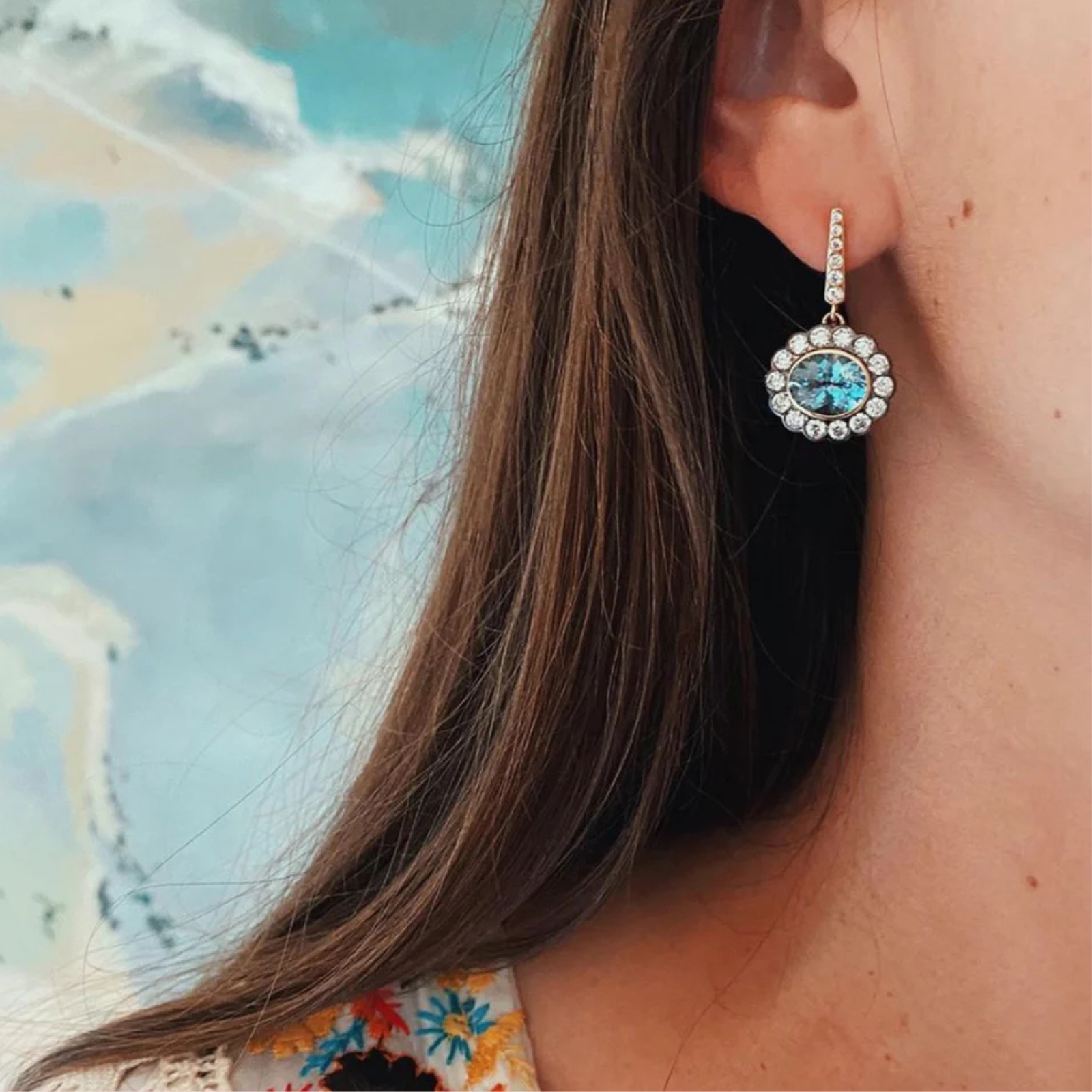 Alexandra Earrings Aquamarine