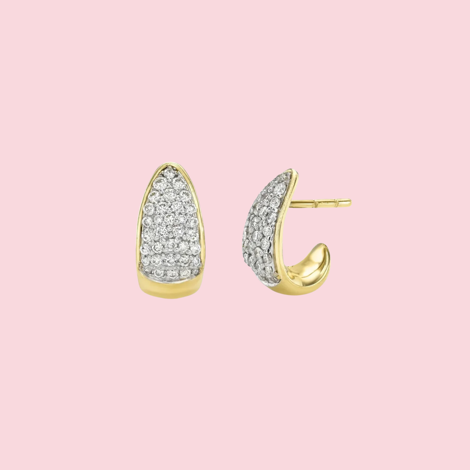 Petite Pavé Diamond Tusk Earrings