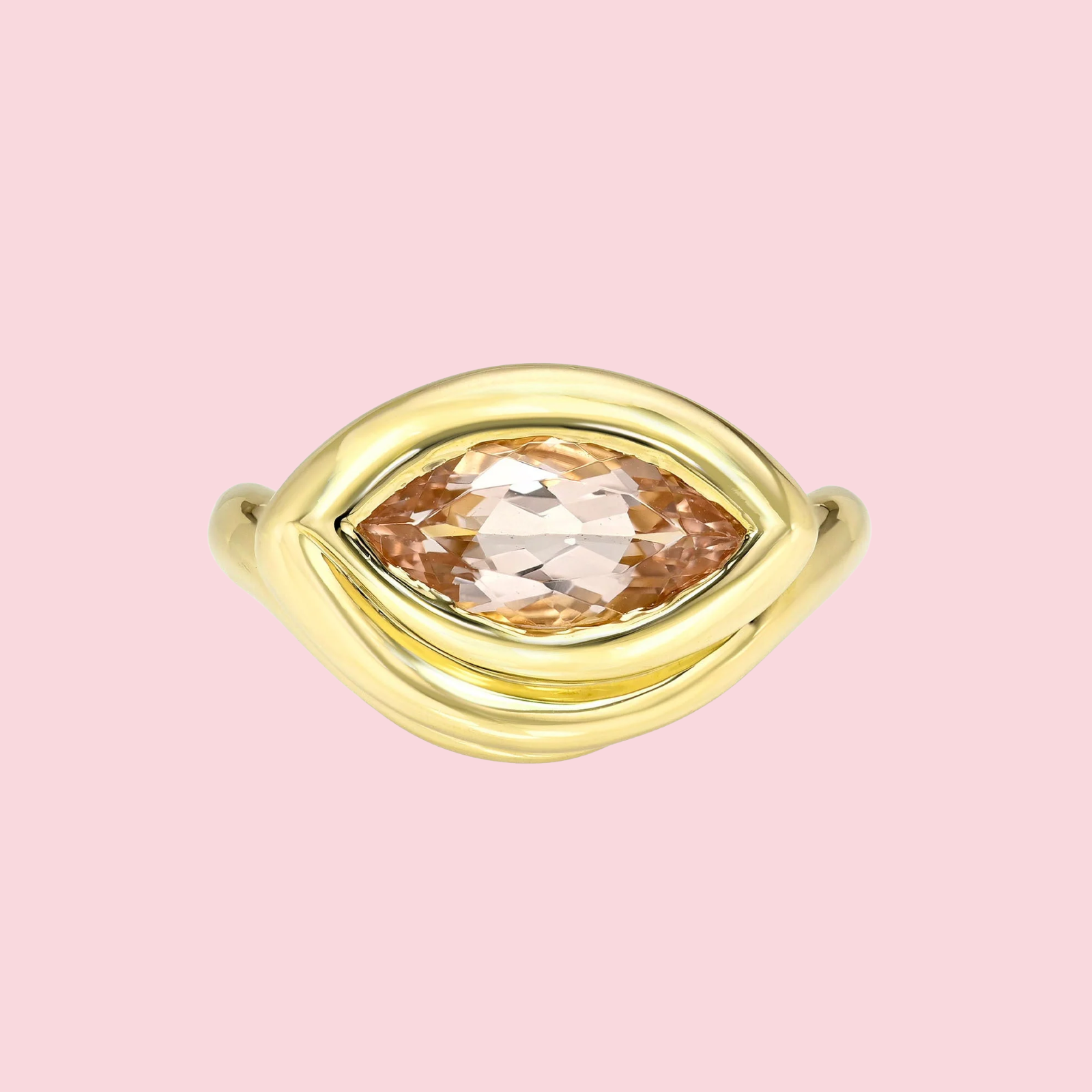 Enigma Eye Pink Morganite Ring