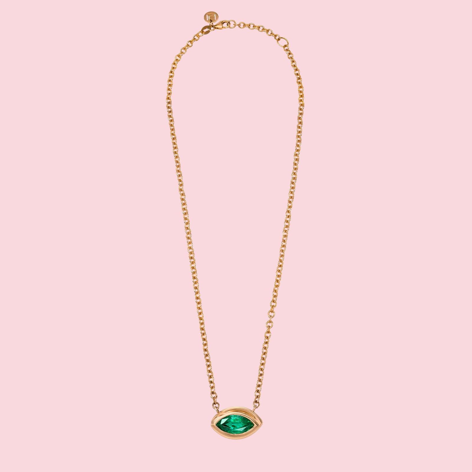 Enigma Eye Emerald Necklace