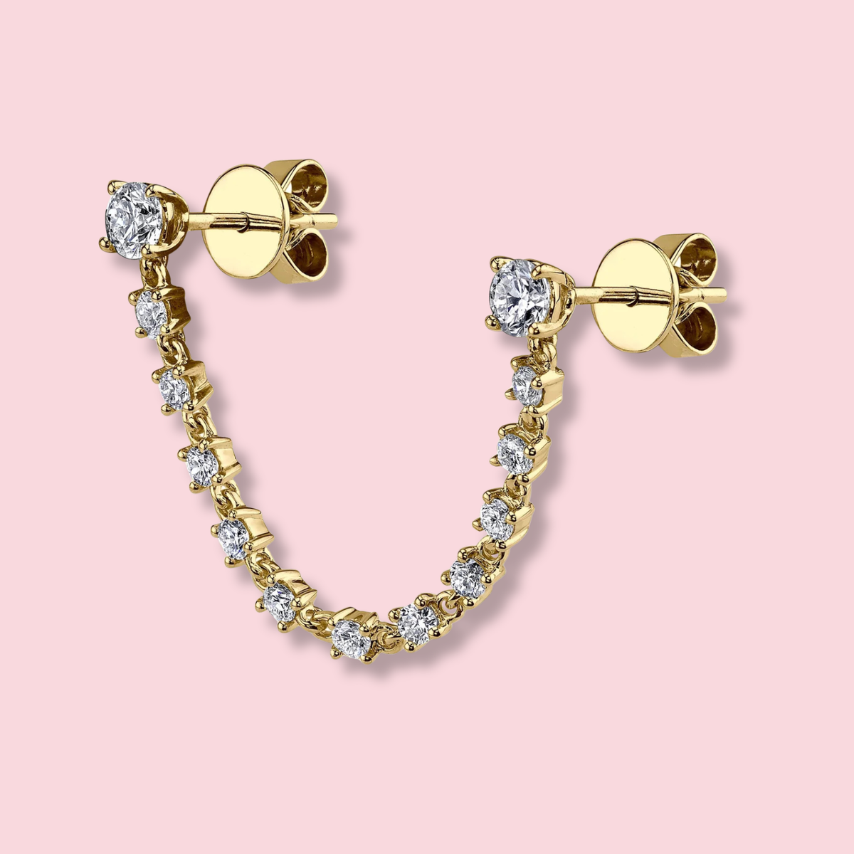 Double Piercing Diamond Loop Earring