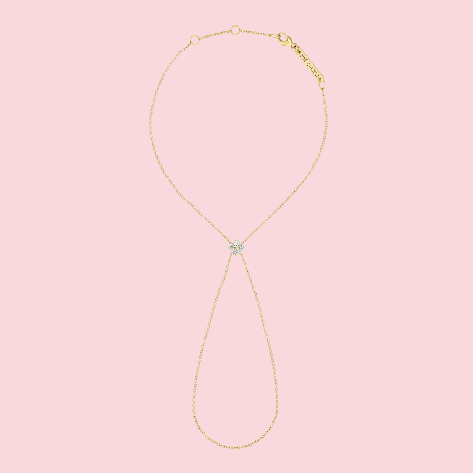 Prong Diamond Quad Hand Chain