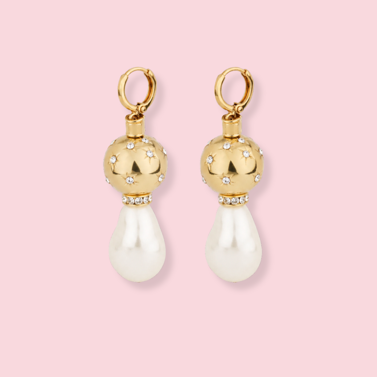 Biwa Comet Rhinestone Earrings