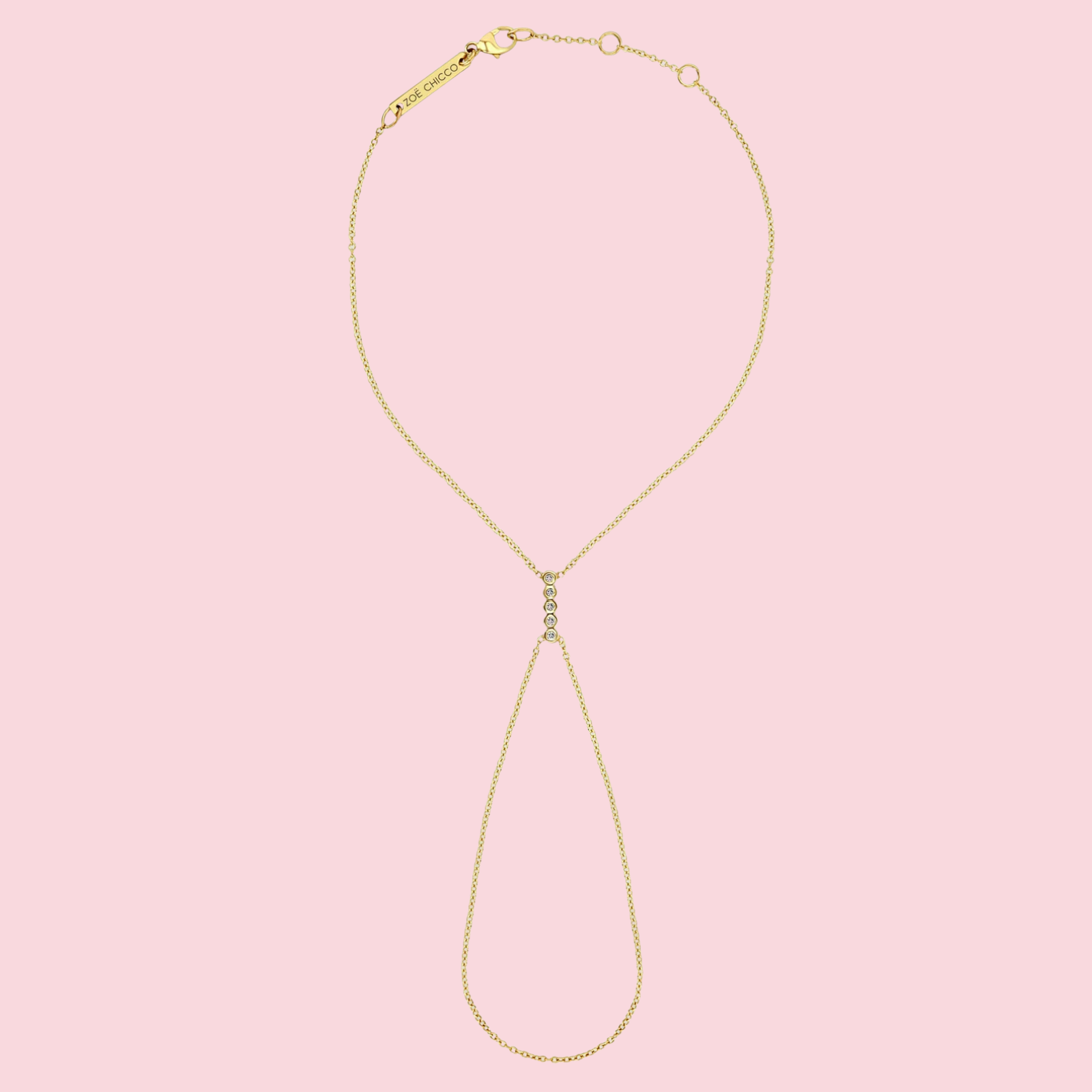 Tiny Diamond Bezel Bar Hand Chain