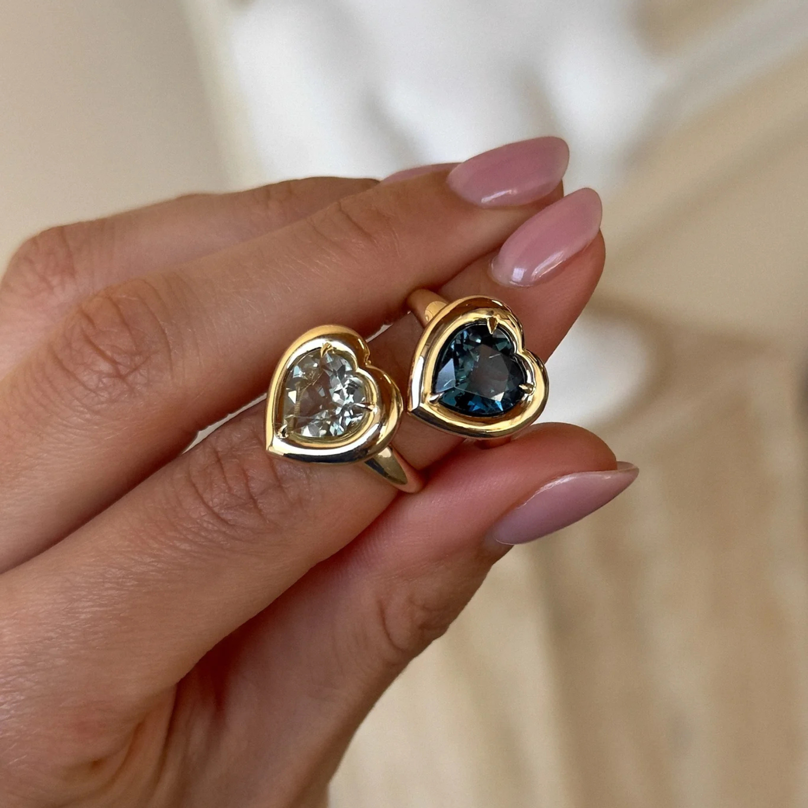 London Blue Topaz Heart Eclipse Pinky Ring