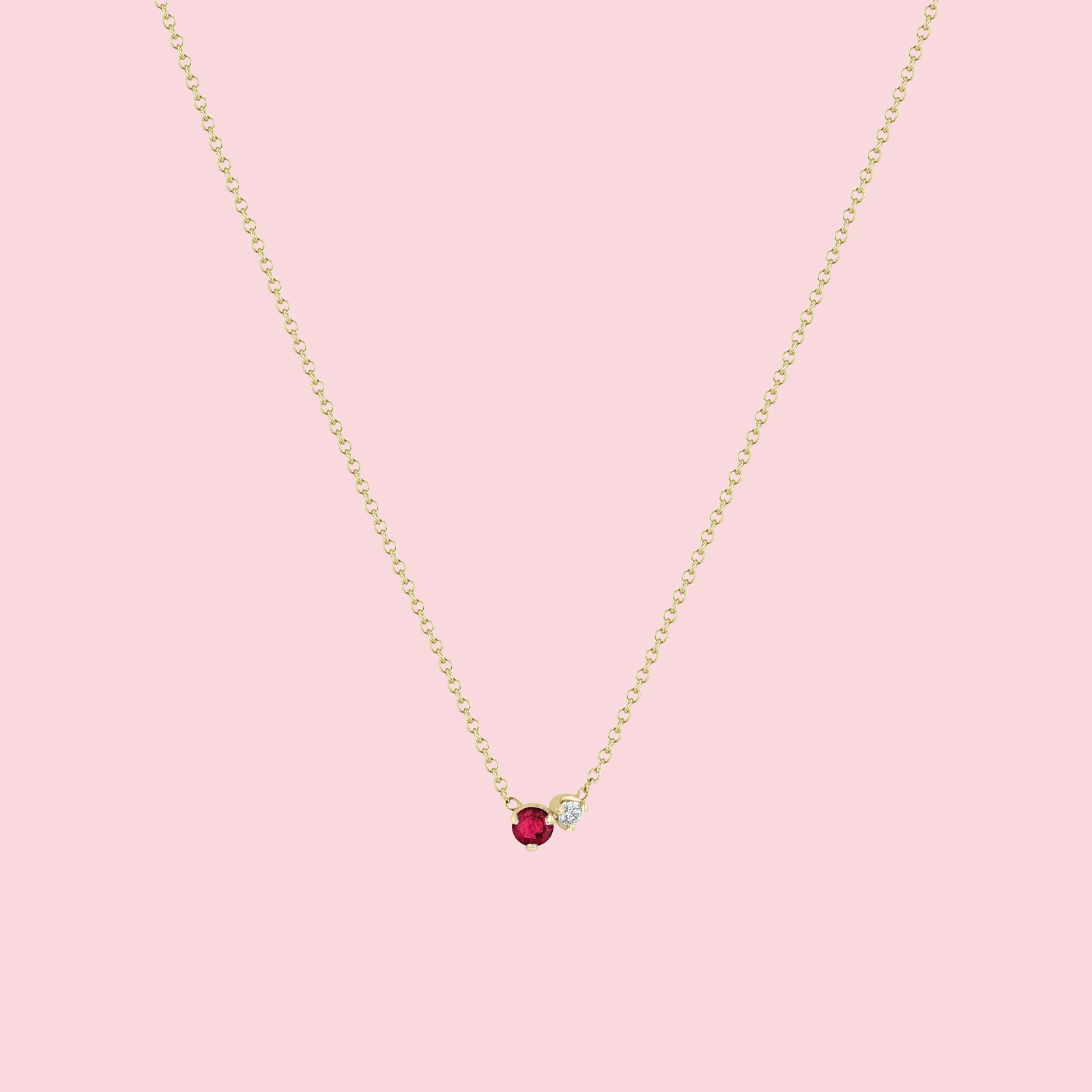Prong Diamond & Ruby Necklace