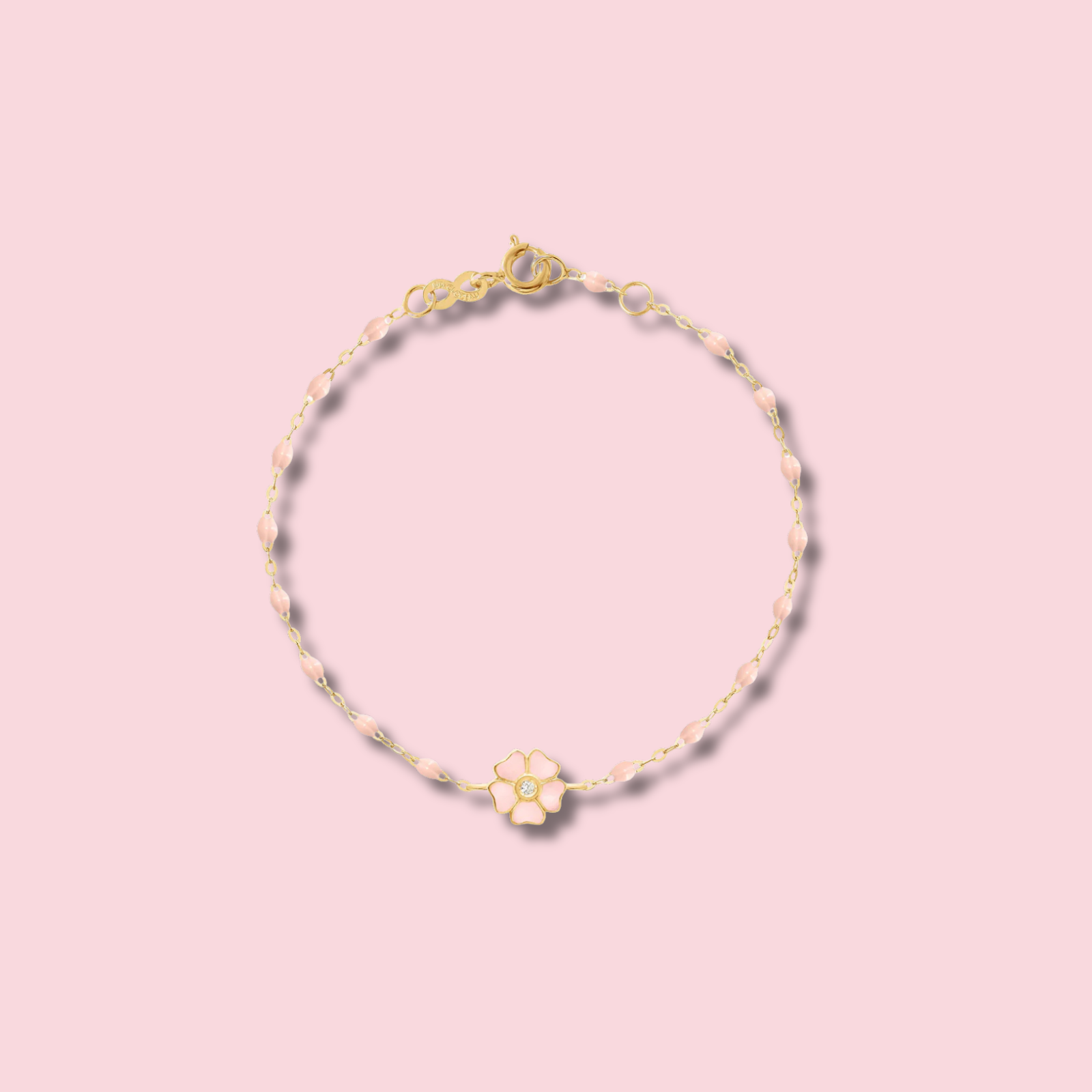 Flower Classic Gigi diamond bracelet, Yellow Gold, 6.7"