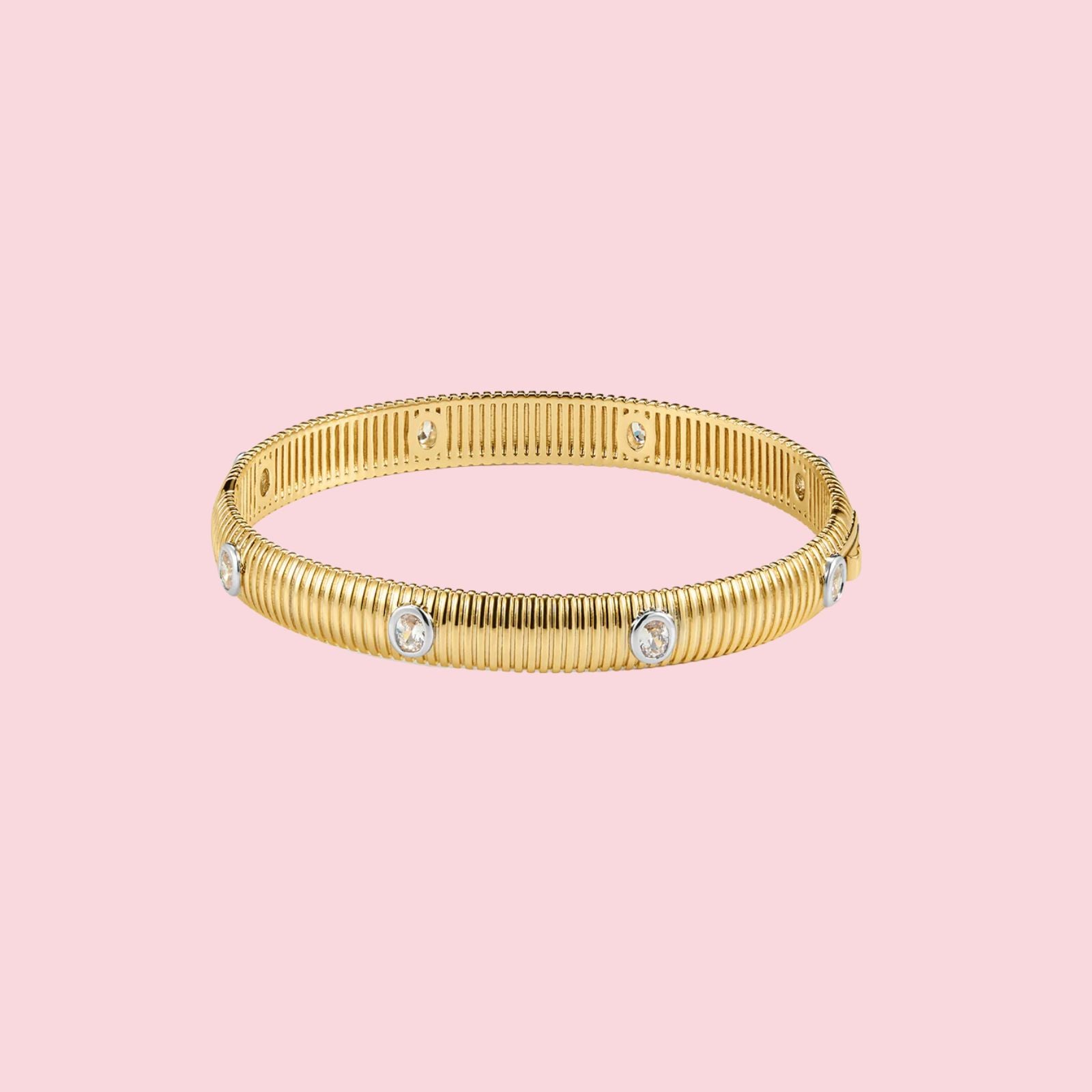 The Georgia Ridged Bangle- Gold