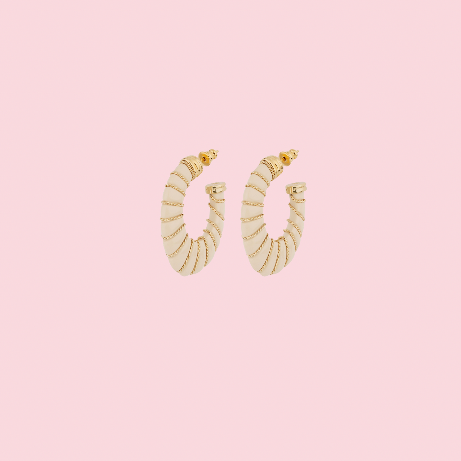 Cyclade earrings small size acetate - Ivory