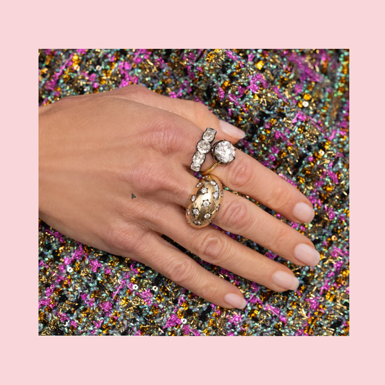 PUFFED STARDUST DOME RING