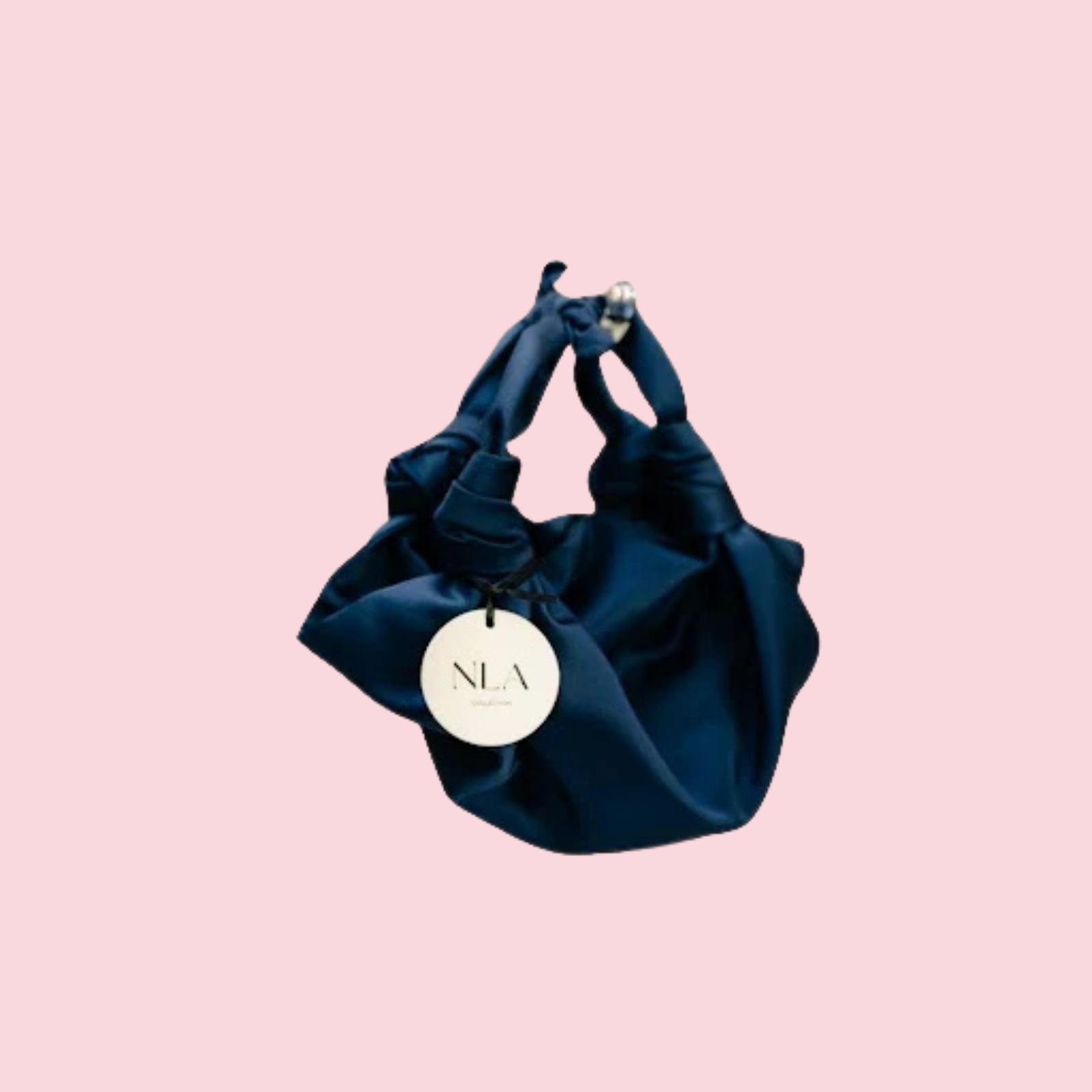 NAVY NLA SILK KNOT BAG
