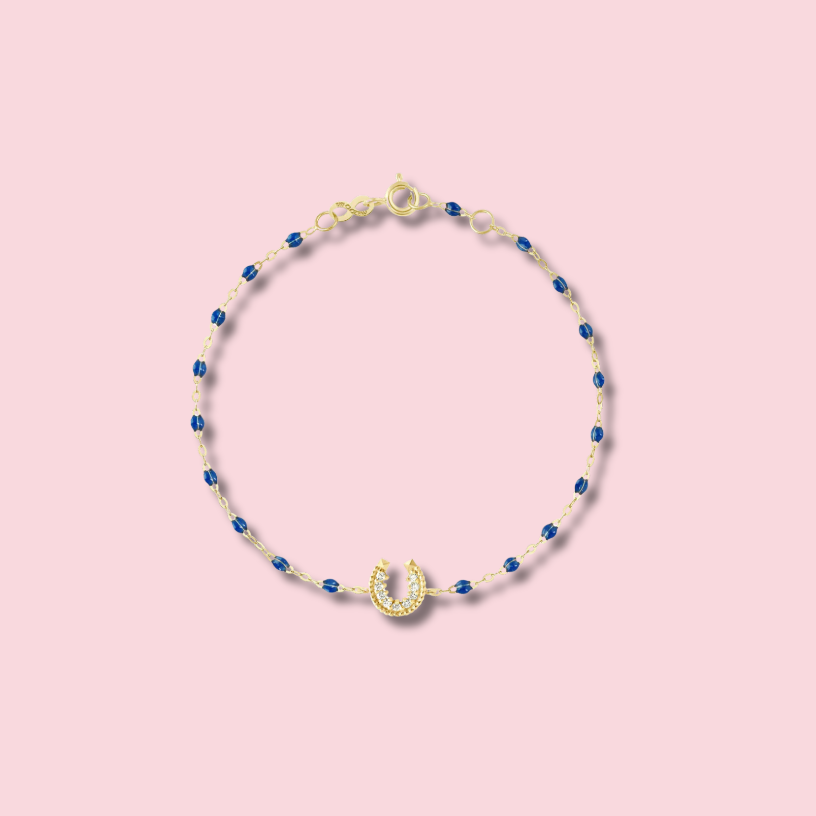 Horseshoe Diamond bracelet, Yellow Gold, 6.7"