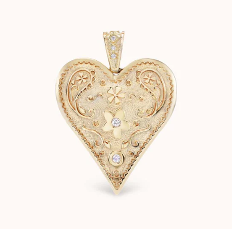 MARLO LAZ LARGE SOUTHWESTERN HEART CHARM - Millo Jewelry