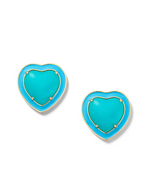 Load image into Gallery viewer, Heart Jelly Button Stud Earrings in Lagoon - Millo Jewelry
