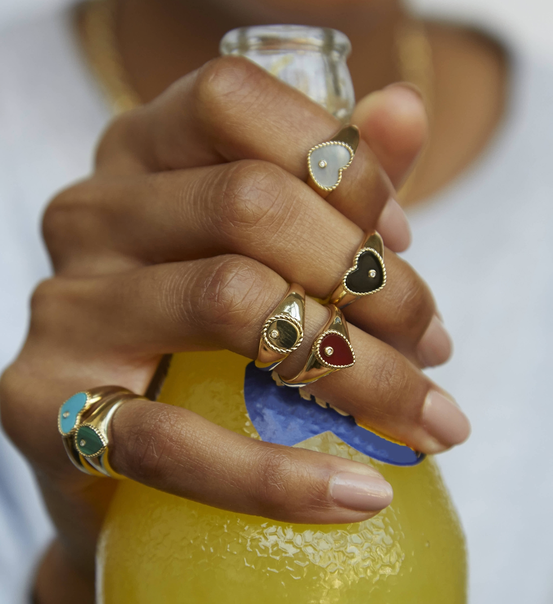BABY CHEVALIERE COEUR NACRE OR JAUNE - Millo Jewelry