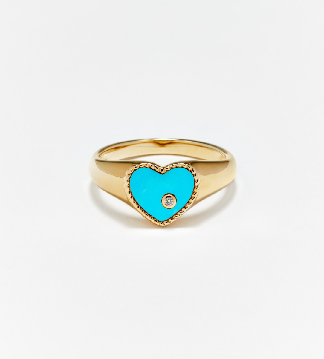 BABY CHEVALIERE COEUR TURQUOISE OR JAUNE - Millo Jewelry