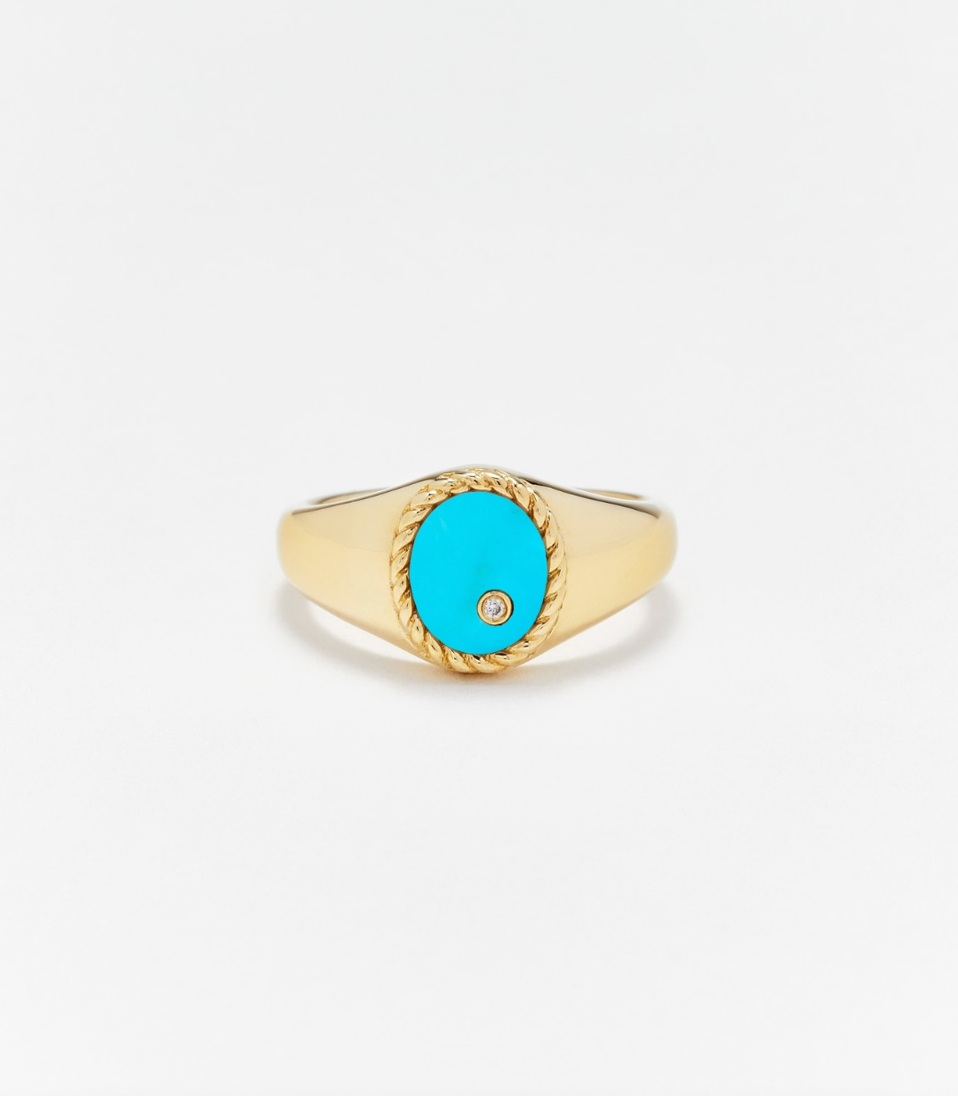 BABY CHEVALIERE OVALE TURQUOISE OR JAUNE - Millo Jewelry
