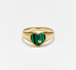 Load image into Gallery viewer, BABY CHEVALIERE COEUR MALACHITE OR JAUNE - Millo Jewelry
