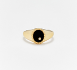 Load image into Gallery viewer, BABY CHEVALIERE OVALE ONYX OR JAUNE - Millo Jewelry
