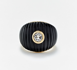 Load image into Gallery viewer, BAGUE MAXI BERLINGOT ONYX OR JAUNE - Millo Jewelry
