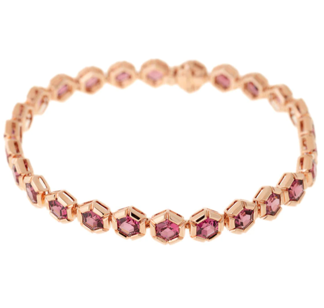 ROSE DE FRANCE BRACELET RHODOLITES - Millo Jewelry