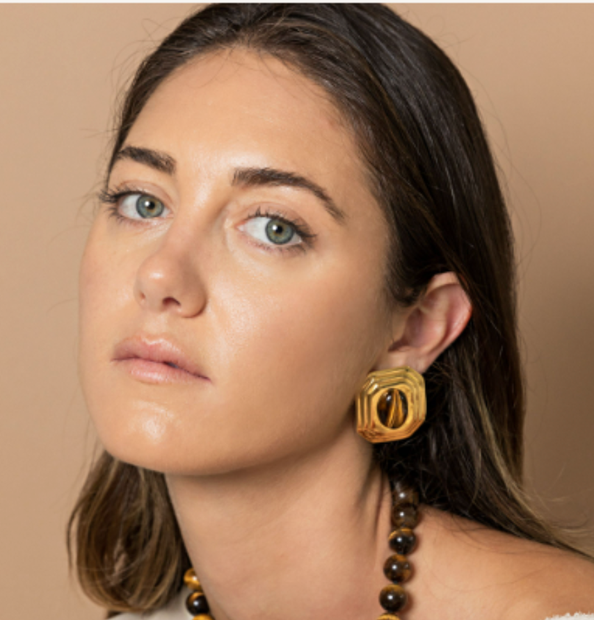 Mara Earring, Tiger Eye - Millo