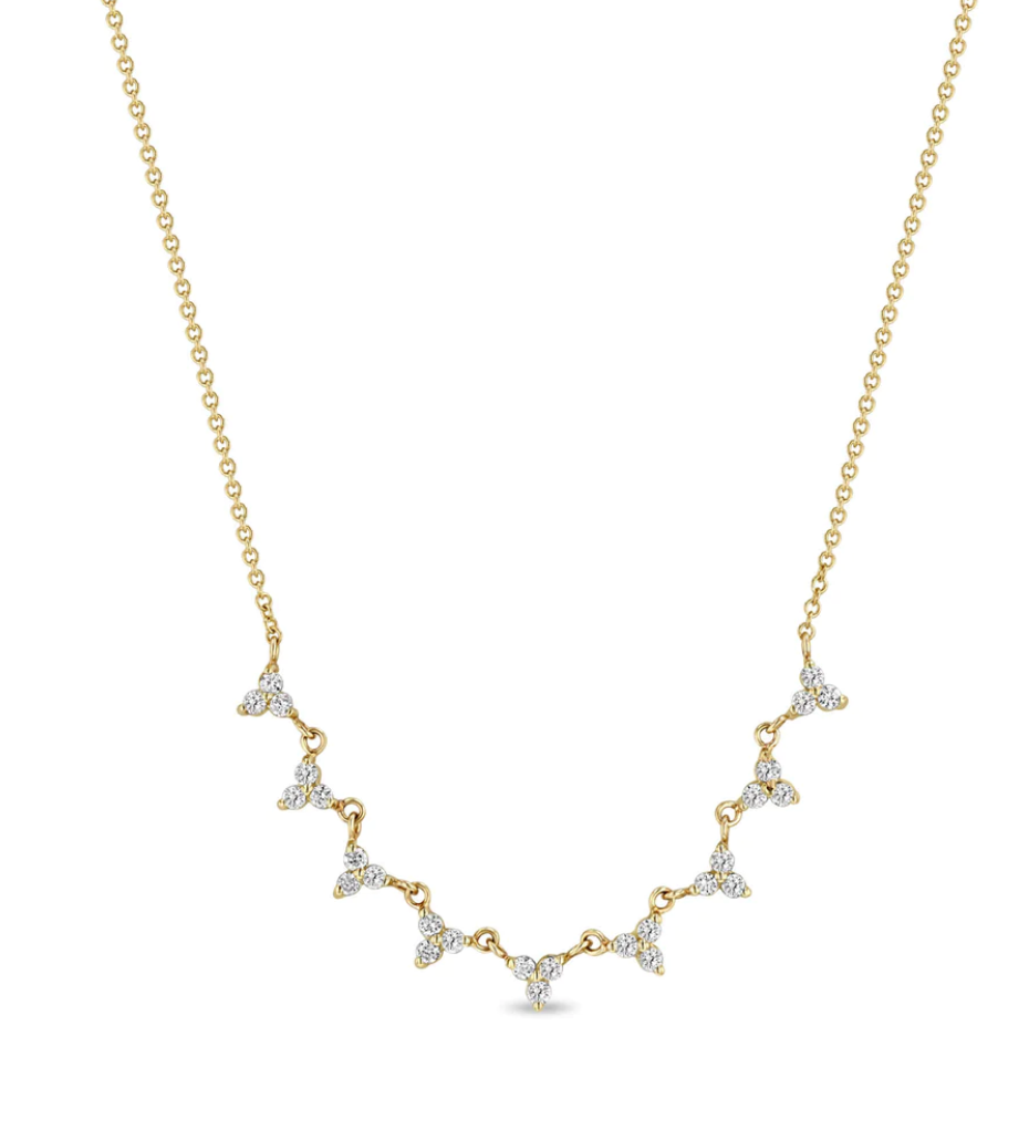 14K 9 LINKED DIAMOND TRIO NECKLACE - Millo