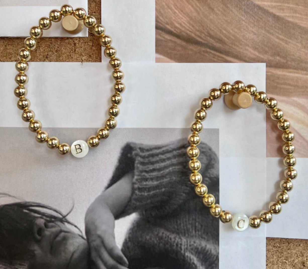 CUSTOM PEARL INITIAL BALL BRACELET - Millo Jewelry