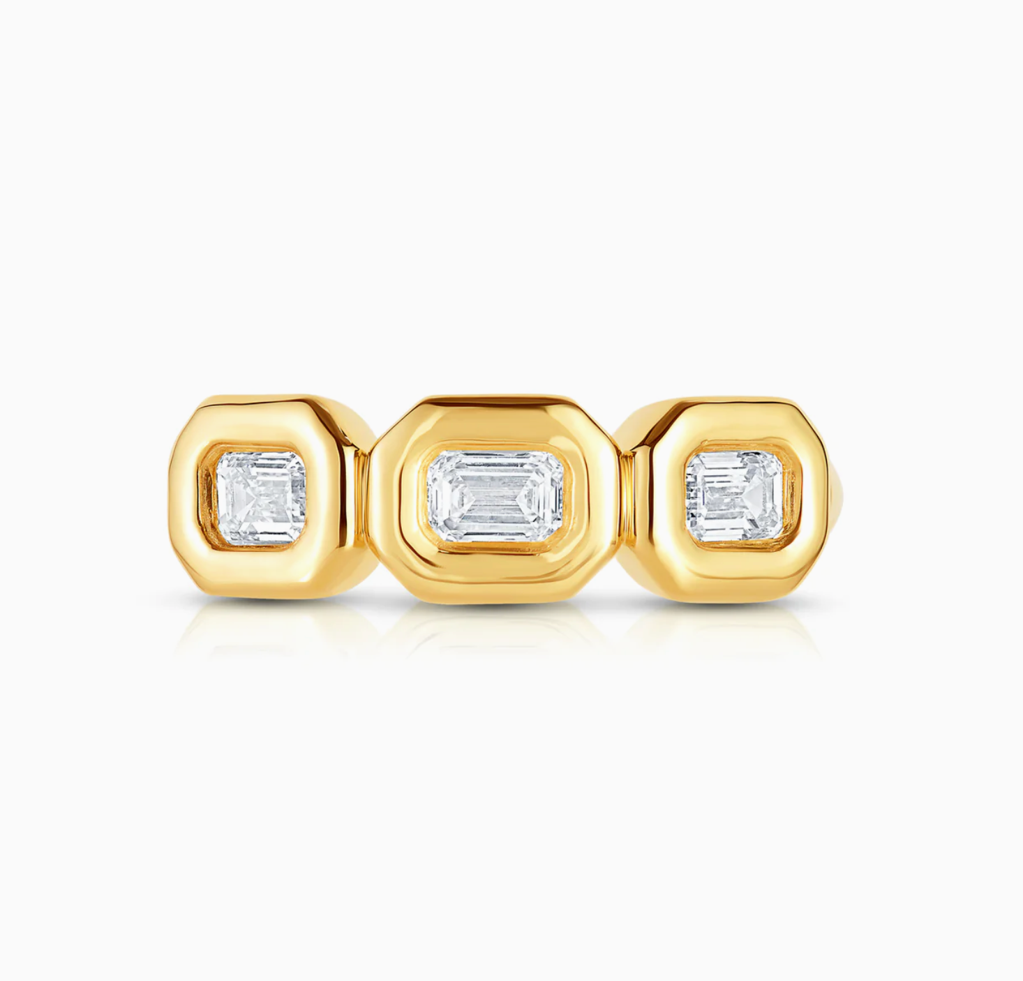 Puffy Trio Emerald Ring - Millo Jewelry