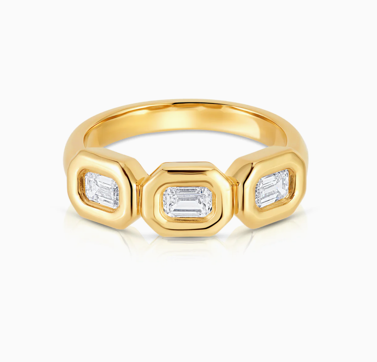 Puffy Trio Emerald Ring - Millo Jewelry